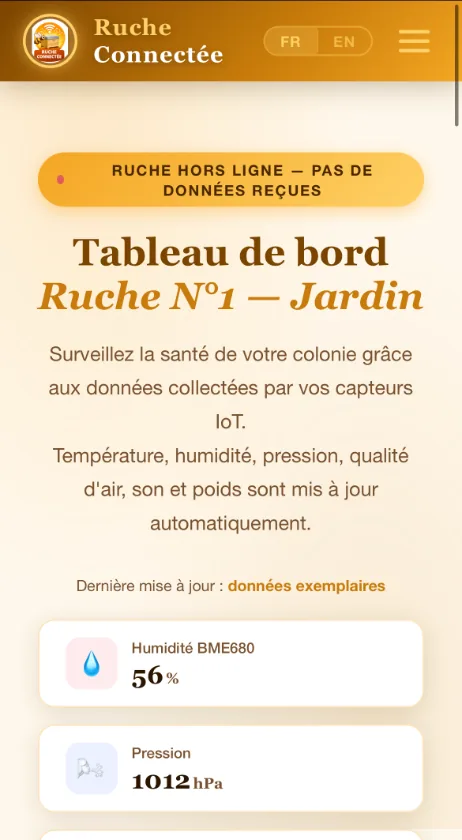 Ruche Connectée sur mobile